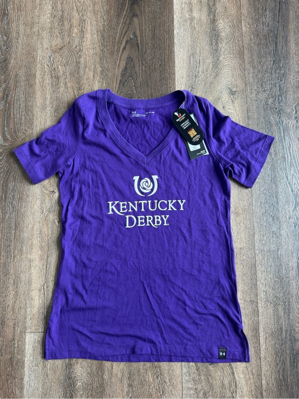 Under Armour Women's Purple Kentucky Derby V‑Neck Tee, new with tags